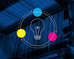 Flexo Printing Web With Light Bulb