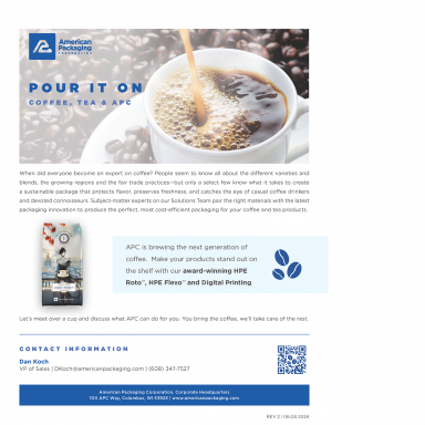 APC Coffee and Tea Sell Sheet